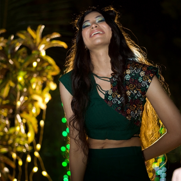 Green embroidered co-ord set - Picture 3 of 5